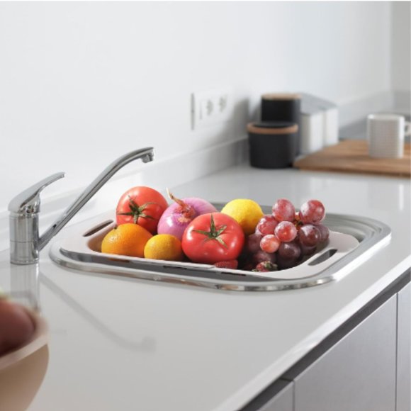 Extendable / Collapsible Colander - Strainer Over the Sink  (Lt. Grey) - Picture 7 of 12